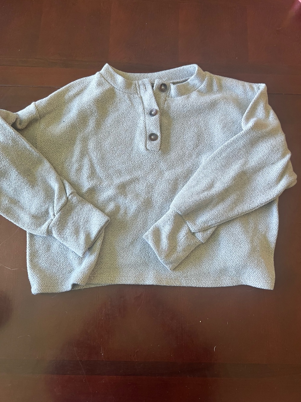 Lush Light Blue Henley Sweater